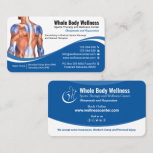 Wellness, Manual Therapy, Sports Massage, Medical Business Card