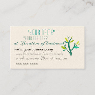 Wellness, massage, nature type business card QR