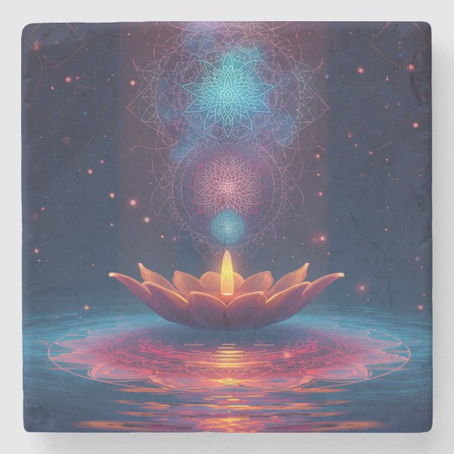 Wellness Meditation Stone Coaster (Front)