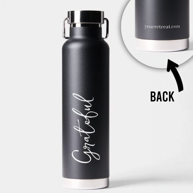 Wellness Retreat Water Bottle Grateful Script  (Creator Uploaded)