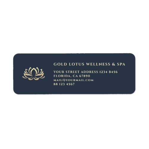 Wellness Spa Beauty Esthetician Gold Lotus Return  Label