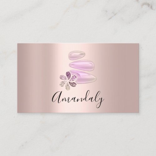 Wellness Spa Massage Therapy Pink Rose Business Card