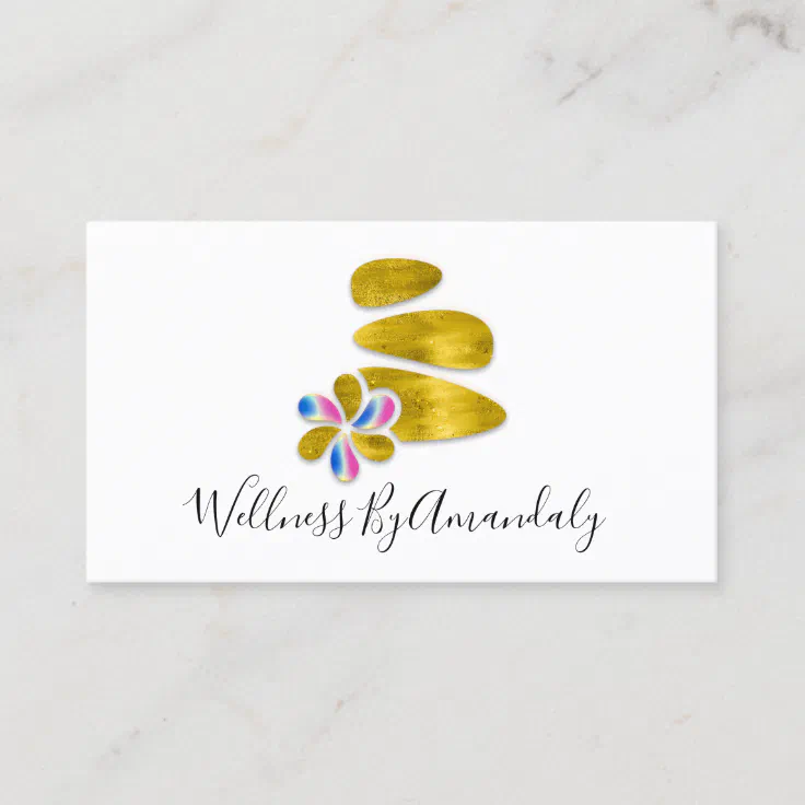 Wellness Spa Massage Therapy Reflexology Gold Business Card Zazzle 6895