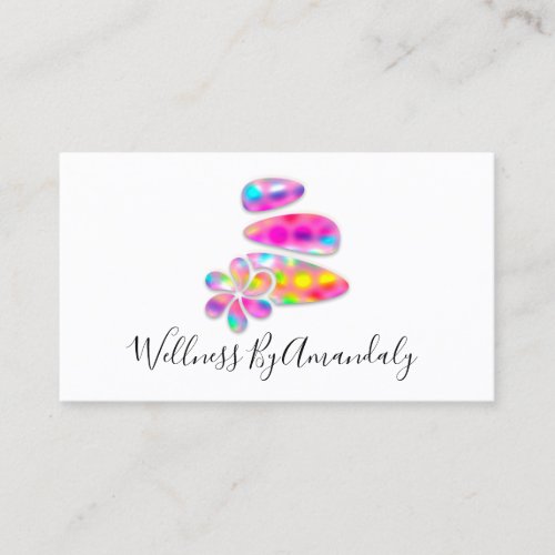 Wellness Spa Massage Therapy Reflexology Rainbow Business Card