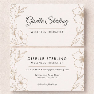 Wellness Therapist Botanical Floral  Business Card