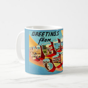 Wells Beach ME Postcard Coffee Mug