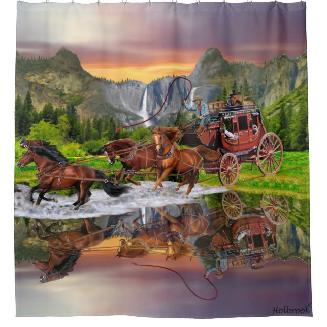 WELLS FARGO STAGECOACH SHOWER CURTAIN (Front)