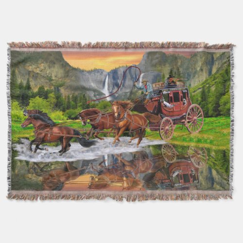 WELLS FARGO STAGECOACH THROW BLANKET