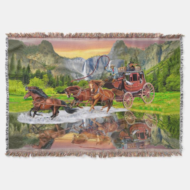WELLS FARGO STAGECOACH THROW BLANKET (Front)