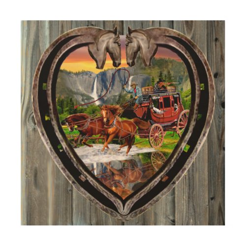 WELLS FARGO STAGECOACH WOOD WALL ART