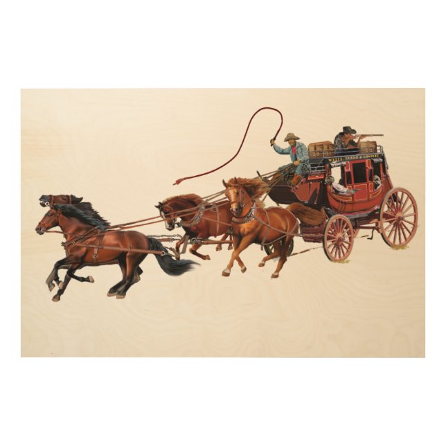 WELLS FARGO STAGECOACH WOOD WALL ART (Front)