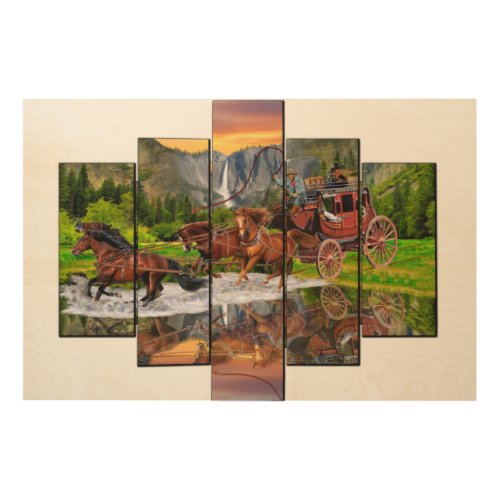 WELLS FARGO STAGECOACH WOOD WALL ART