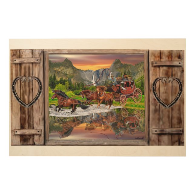 WELLS FARGO STAGECOACH WOOD WALL ART (Front)