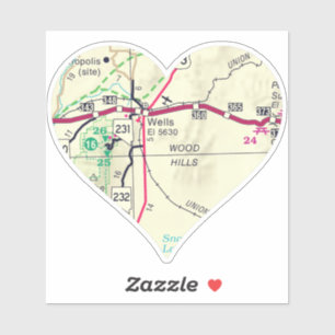 Wells Nevada Vintage Map Sticker
