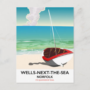 Wells-next-the-Sea Norfolk Beach travel poster Postcard