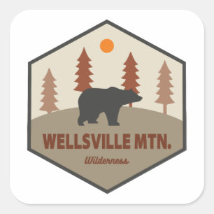 Wellsville Mountain Wilderness Utah Bear Square Sticker