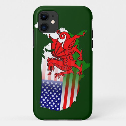 Welsh American Flags Map iPhone 5 Case