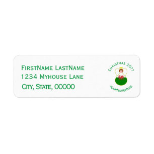 Welsh Angel Christmas Flag Personalized Label