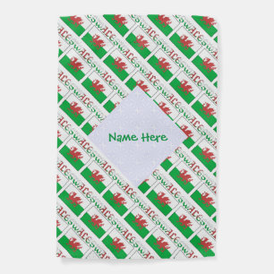 Welsh Angel Christmas Flag Tiled Green Personalize