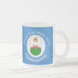 Welsh Angel Hanukkah Flag Personalized  Frosted Glass Coffee Mug<br><div class="desc">Design features an angel, wearing the flag of Wales, flying in a white circle of squiggly squares. The background shows blue squiggly squares for Hanukkah celebrations. Above the angel are the words WELSH HANUKKAH ANGEL and a space for the year. Below, add a name to personalize or to create a...</div>
