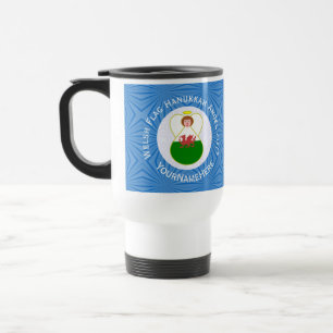 Welsh Angel Hanukkah Flag  Travel Mug