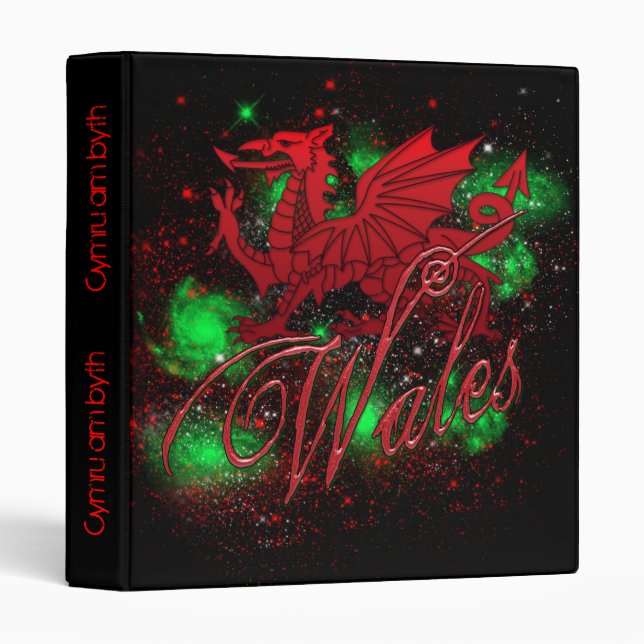 Welsh Binder, St. David's Day, Wales, Dragon Binder (Front/Spine)