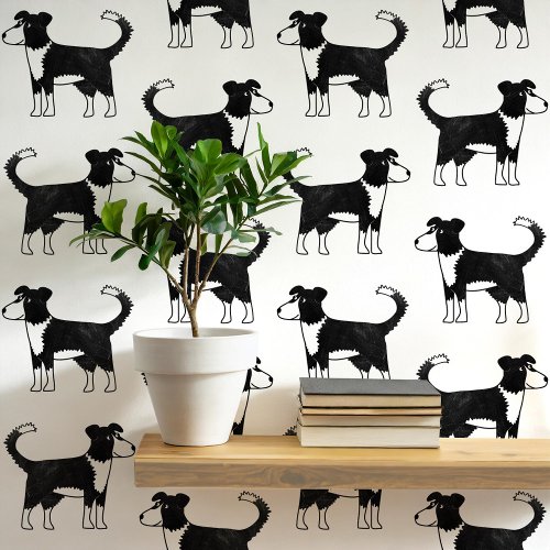 Welsh Border Collie Dog Pattern Wallpaper