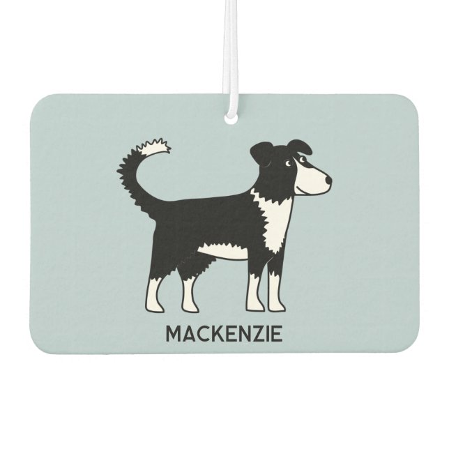 Welsh Border Collie Dog Personalized Name Air Freshener (Front)