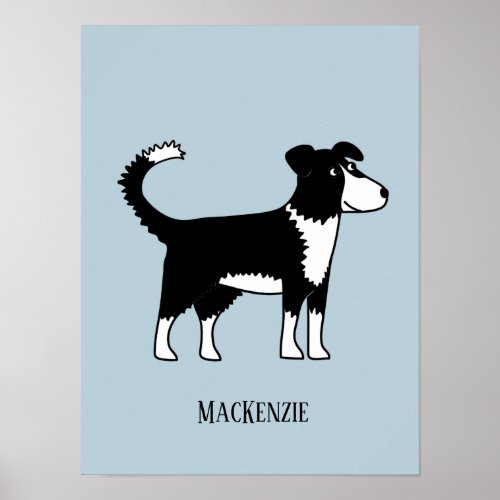 Welsh Border Collie Sheep Dog Custom Text Poster