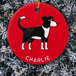 Welsh Border Collie Sheep Dog Personalized Ceramic Ornament