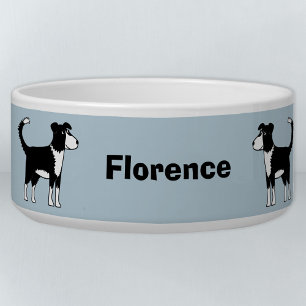 Welsh Border Collie Sheep Dog Personalized Dog Bowl