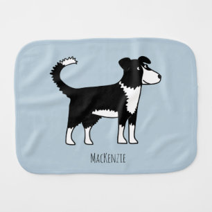 Welsh Border Collie Sheepdog Custom Name Baby Burp Cloth