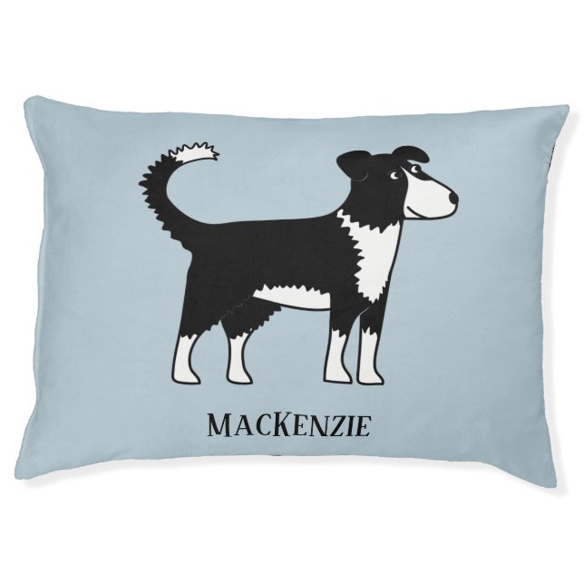 Welsh Border Collie Sheepdog Custom Name Pet Bed (Front)