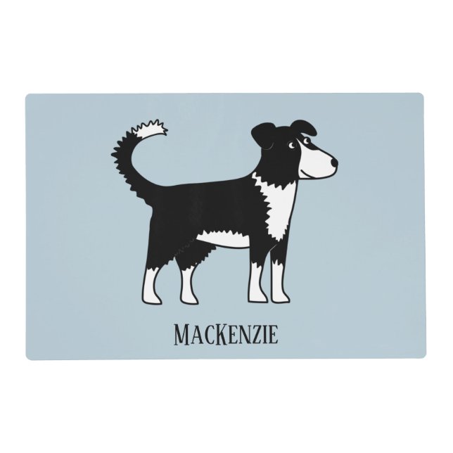 Welsh Border Collie Sheepdog Custom Name Placemat (Front)