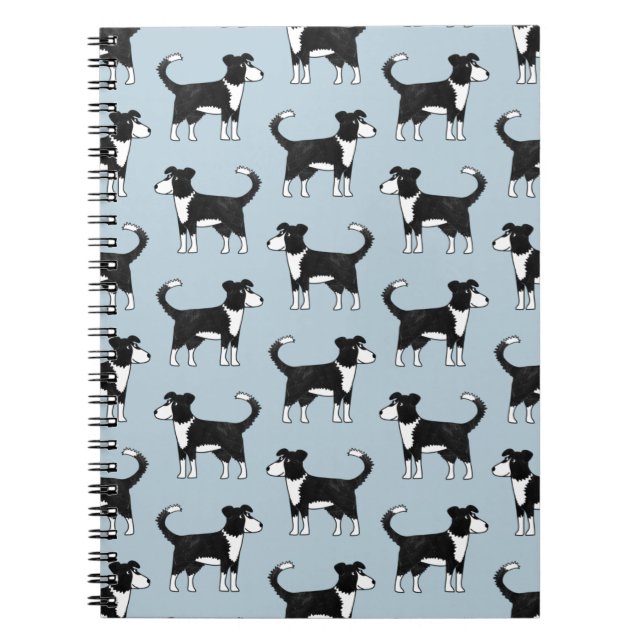 Welsh Border Collie Sheepdog Pattern Notebook (Front)
