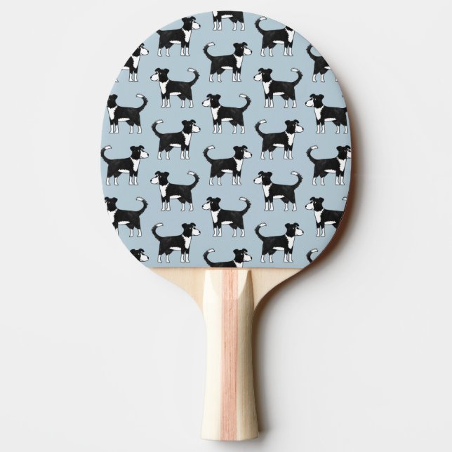 Welsh Border Collie Sheepdog Pattern Ping Pong Paddle (Back)