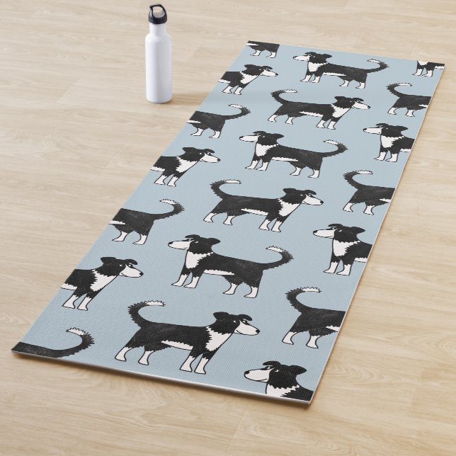 Welsh Border Collie Sheepdog Pattern Yoga Mat (In Situ)
