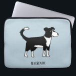 Welsh Border Collie Sheepdog Personalized Laptop Sleeve<br><div class="desc">An adorable black and white Welsh Border Collie sheepdog.  These gorgeous and intelligent working dogs are great for animal lovers,  shepherds and farmers. And anyone else too!  Original art by Nic Squirrell.

Change or remove the name to customize.</div>