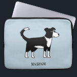Welsh Border Collie Sheepdog Personalized Laptop Sleeve<br><div class="desc">An adorable black and white Welsh Border Collie sheepdog.  These gorgeous and intelligent working dogs are great for animal lovers,  shepherds and farmers. And anyone else too!  Original art by Nic Squirrell.

Change or remove the name to customize.</div>