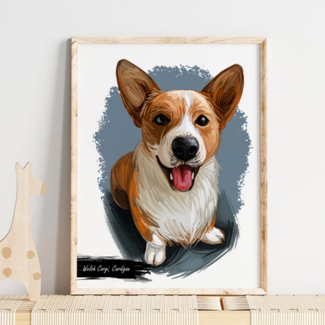 Welsh Cardigan Corgi Dog Portrait | Wall Print (Creator Uploaded)