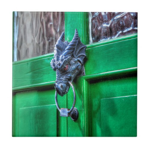 Welsh Cast Iron Dragon Head Door_knocker Tile