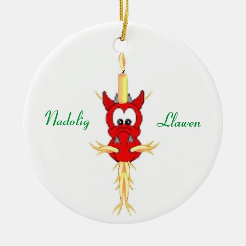 Welsh Christmas Dragon Ornament