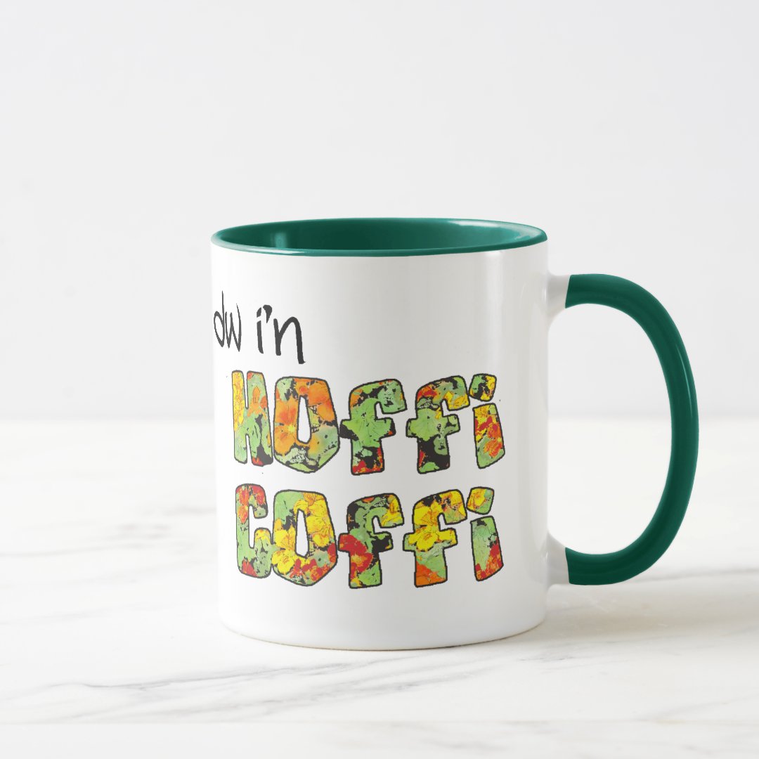 Welsh Coffee Mug: Hoffi Coffi, Nastutiums Pattern Mug | Zazzle