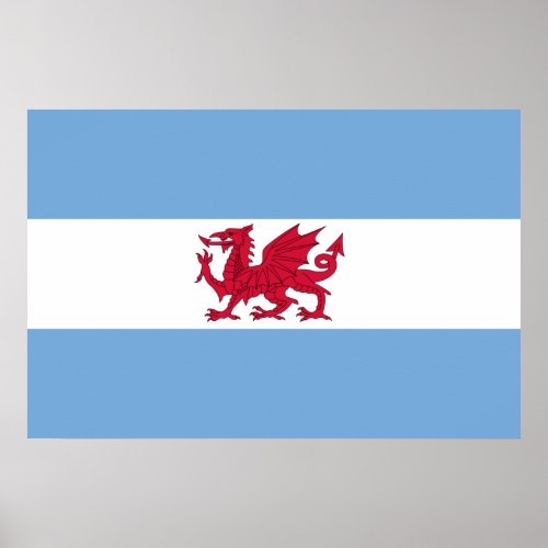Welsh Colony In Patagonia Argentina flag Poster