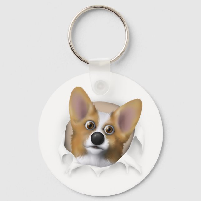 Welsh Corgi 1 Busting Out Keychain (Front)