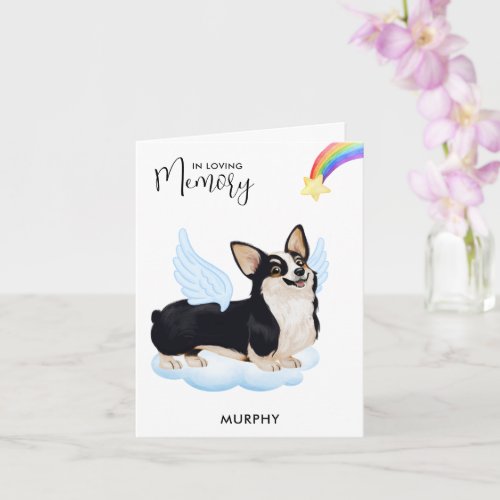 Welsh Corgi Angel Dog Memorial Pet Loss Sympathy Card
