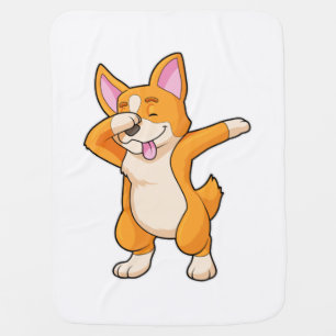 Welsh Corgi at Hip Hop Dance Dab Baby Blanket
