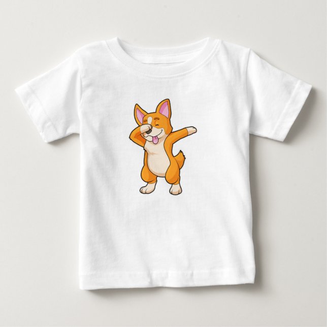 Welsh Corgi at Hip Hop Dance Dab Baby T-Shirt (Front)