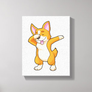 Welsh Corgi at Hip Hop Dance Dab Canvas Print