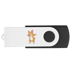 Welsh Corgi at Hip Hop Dance Dab Flash Drive